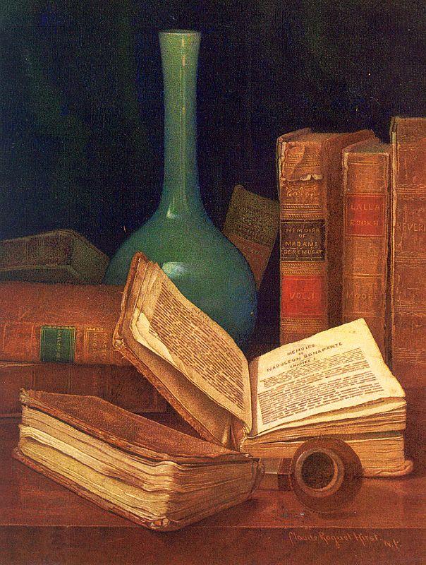 Hirst, Claude Raguet The Bookworm's Table oil painting picture